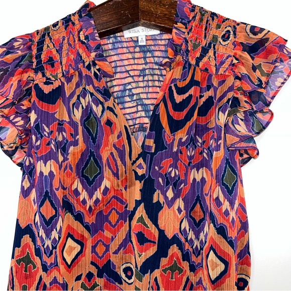 Willa Story Phoebe Top in Orange Multi - Picture 5 of 7